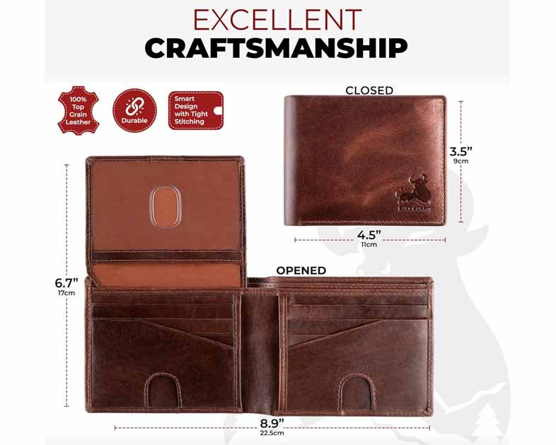 BULL GUARD Mens RFID Blocking Bifold Wallet