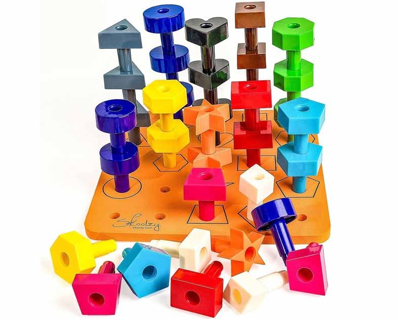 Skoolzy Peg Board Set with 30 Jumbo Pegs