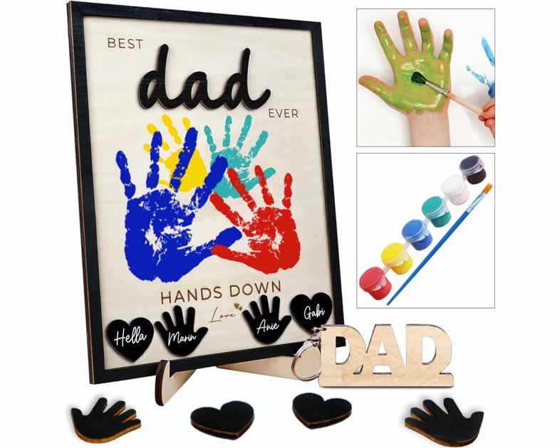 10" Hands Down Best Dad Ever DIY Handprint Kit