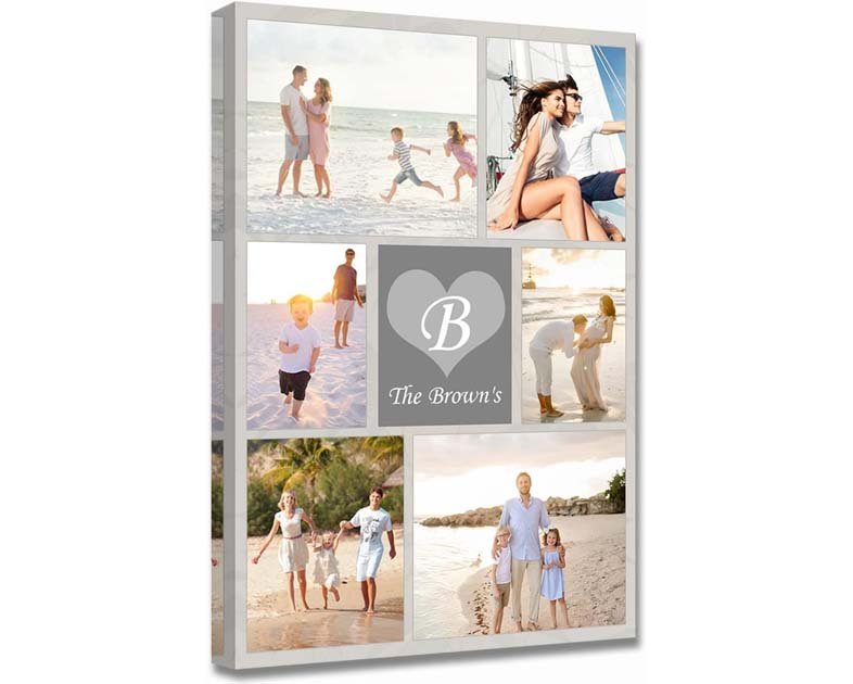 LZIMU Custom Photo Collage Personalized Canvas Wall Art Print