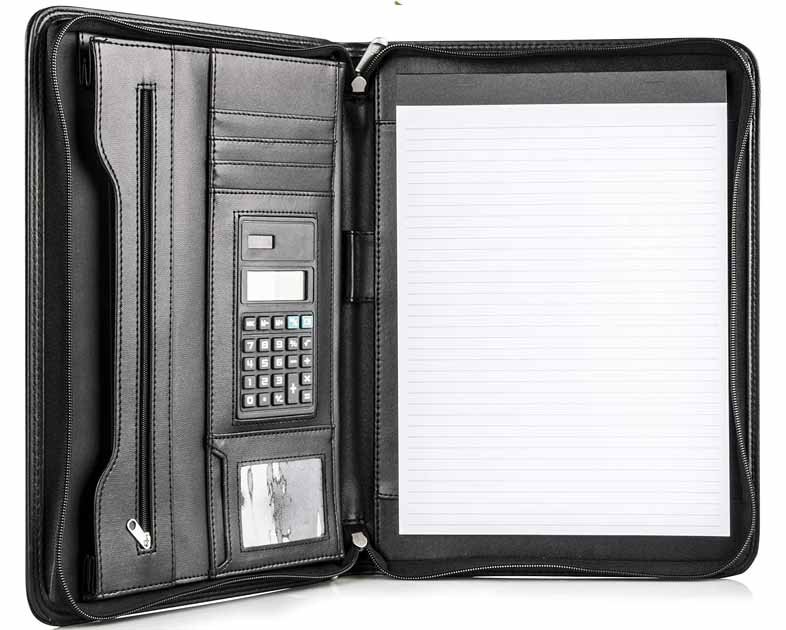 Cossini Black Superior Vegan Leather Business Portfolio