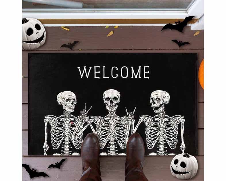 Halloween Skull Door Mat
