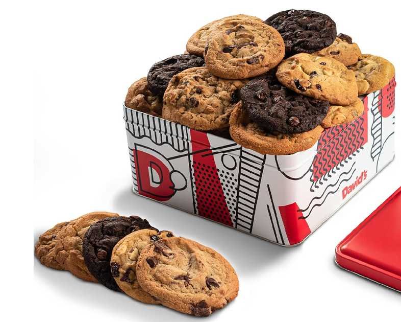 David’s Cookies 2lb Assorted Fresh Baked Gourmet Cookie Gift Tin