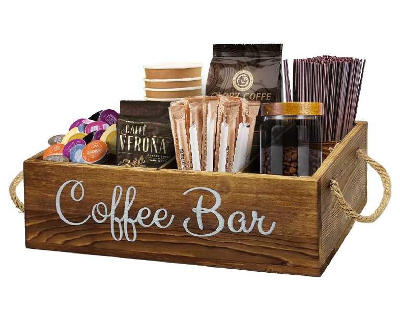 QUALLON Coffee Station Organizer with Small Removable Dividers