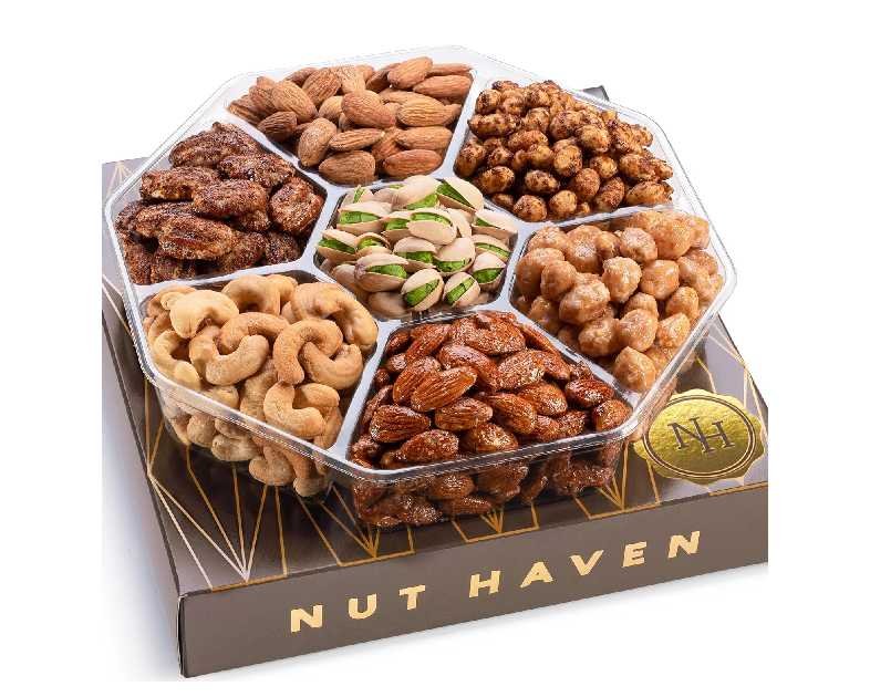 Nuts Gift Basket - Assortment of Sweet & Roasted Salted Gourmet Nuts
