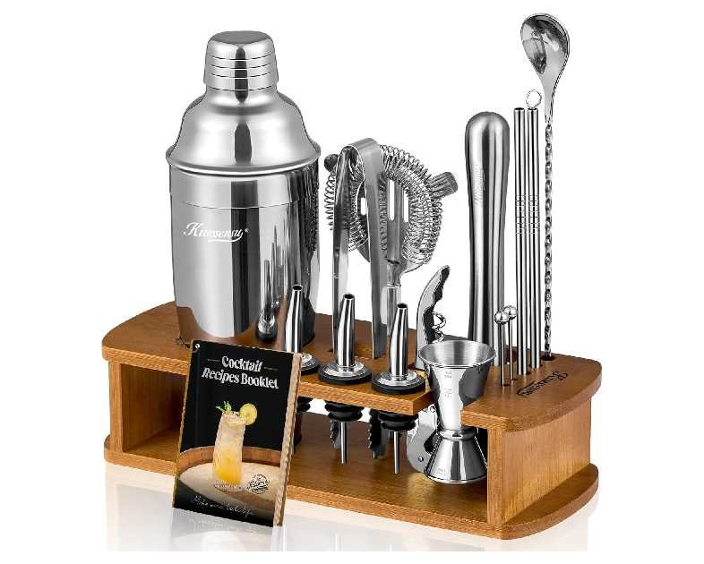 KITESSENSU Cocktail Shaker Set Bartender Kit with Stand