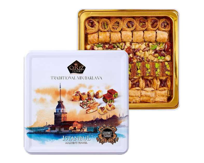 Cerez Pazari Baklava Pastry Gift Set - Turkish Baklava Pastry With Nuts & Spices