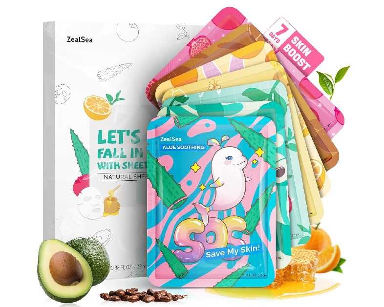 ZealSea Face Masks Skincare, Facial Masks for Women Skin Care, Sheet Masks Beauty with Natural Ingredients