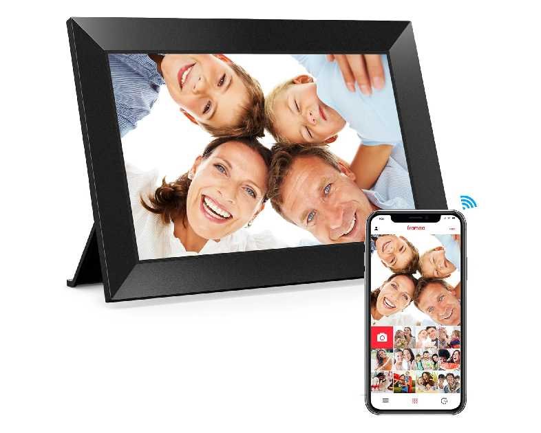 Frameo 10.1" Digital Picture Frame WiFi, 1280x800 HD Touch Screen Electronic Picture Frame Slideshow, 32GB Memory, Send Photos from Your Phone Anywhere