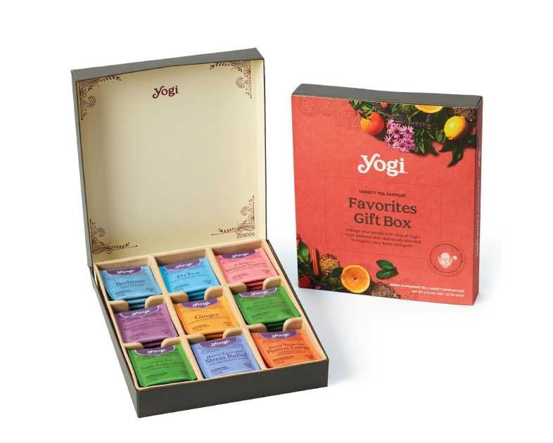 Yogi Organic Tea Sampler Gift Box (45 Tea Bags) Assorted Delicious Wellness Blends - 9 Favorite Herbal, Green & Black Varieties