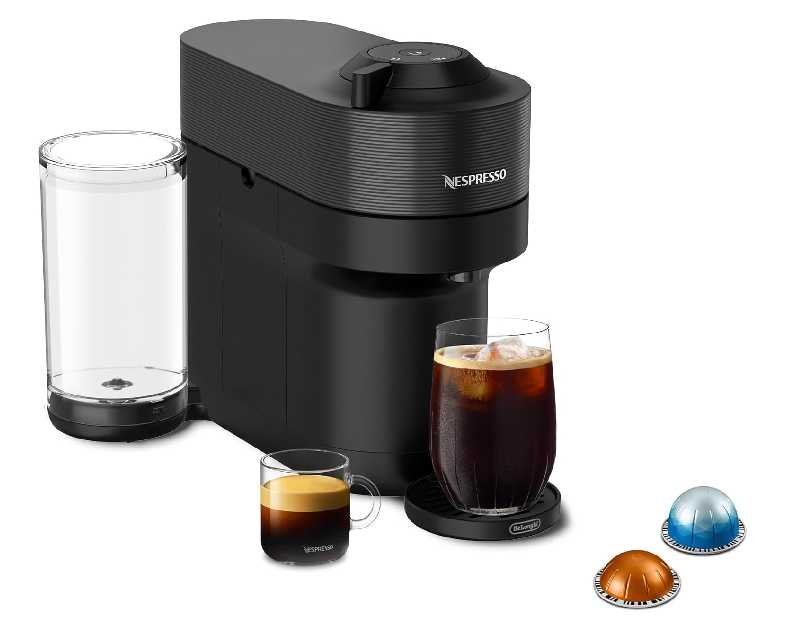 Nespresso Vertuo Pop+ Coffee and Espresso Machine by De'Longhi, Liquorice Black