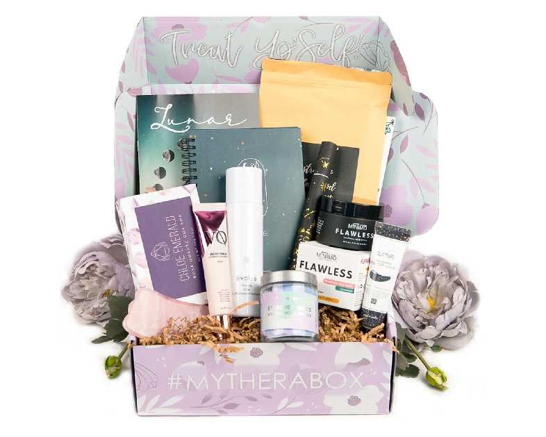 TheraBox Self Care Subscription Box Kit With 8 Pampering Products In Wellness Gift Box