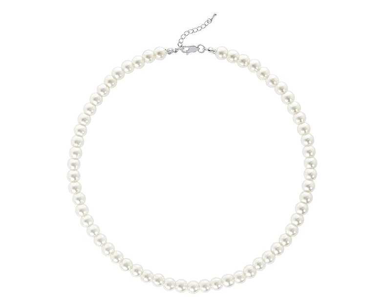 BABEYOND Round Imitation Pearl Necklace Wedding Pearl Necklace for Brides