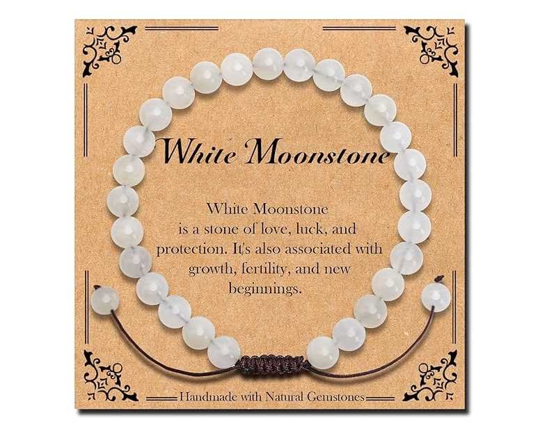 BONNY BOXX Braided Genuine Bracelet, Elegant Handcrafted Natural Gemstone Crystal Bracelet Healing Power Energy Inspirational Gifts with Card for Unisex