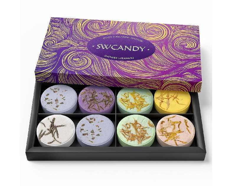 Click to see full view Ask Rufus Can it be used in a bathtub? Are the scents relaxing? Do they contain artificial fragrances? Ask something else Shower Steamers Aromatherapy Birthday Gifts for Women - SWCANDY 8 Pcs Stocking Stuffers White Elephant Gifts for Adults Mom Men Teen Self Care with Natural Essential Oils Relaxation Home SPA Christmas