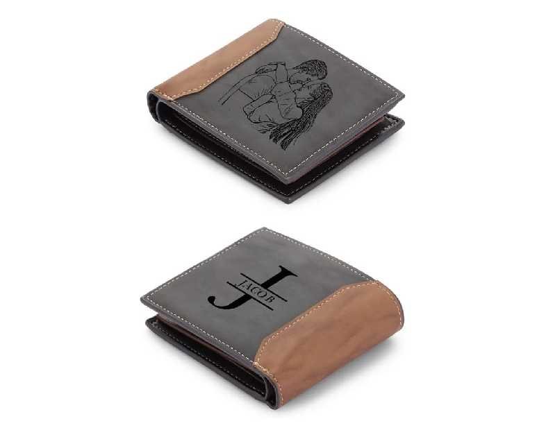 Custom Wallets for Men Personalized Photo Wallets for Mens Engraved Wallets Personalized Gifts for Men Dad Husband Son (Style 7)