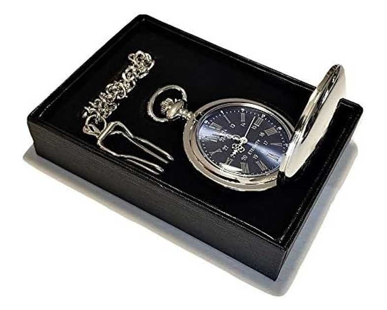 1 Personalized Pocket watch, Vintage style engraved gift. Box included, Stainless chain and engraving is included, Groomsmen, best man gifts for couples and weddings