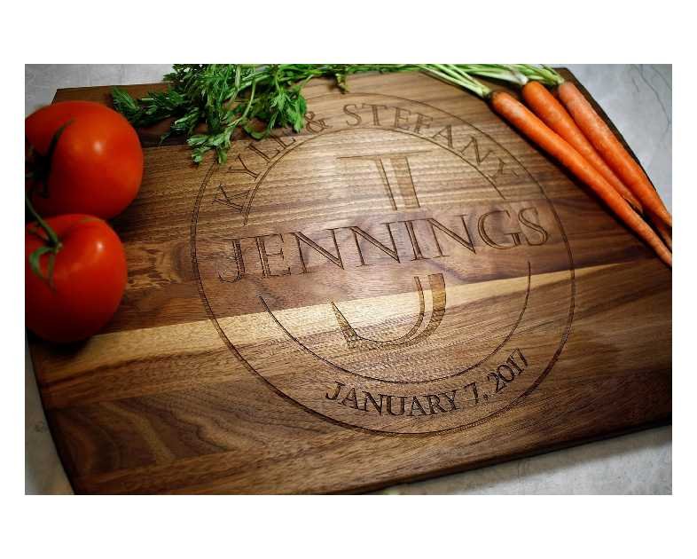 Blue Ridge Mountain Gifts Personalized Wood Cutting Board Laser Engraved Anniversary or Wedding Gift Custom Charcuterie Board Personalized Christmas Gift