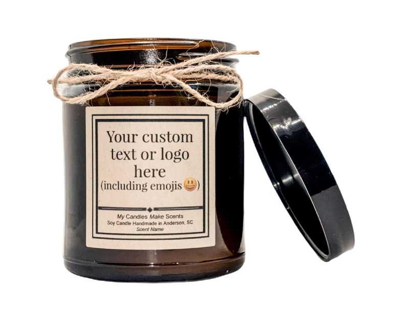 | Personalized | Handcrafted Soy Candle | 4oz or 9oz Amber & Clear Jars| Many Scents to Choose from (Lavender Sage Rosemary)