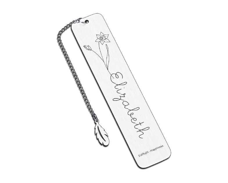 Personalized Bookmarks for Women Book Lover Birth Flower Birthday Customized Gifts for Reading Her Daughter Friends (Birth Flower with Flower Language)