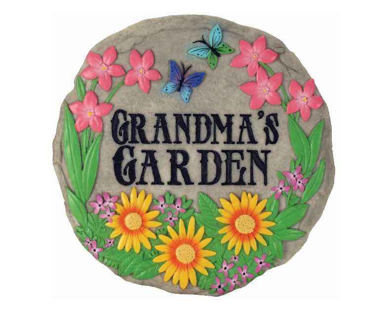 Spoontiques - Garden Décor - Grandma’s Garden Stepping Stone - Decorative Stone for Garden