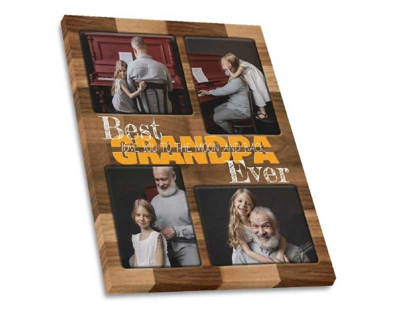 SHIYEL Gifts for Grandpa Custom Canvas Prints with Photo, Make a Personalized Canvas Print with Picture to My Grandpa, Customize Best Grandpa Ever Wall Art for Living Room, Bedroom Decor 10"x 8"