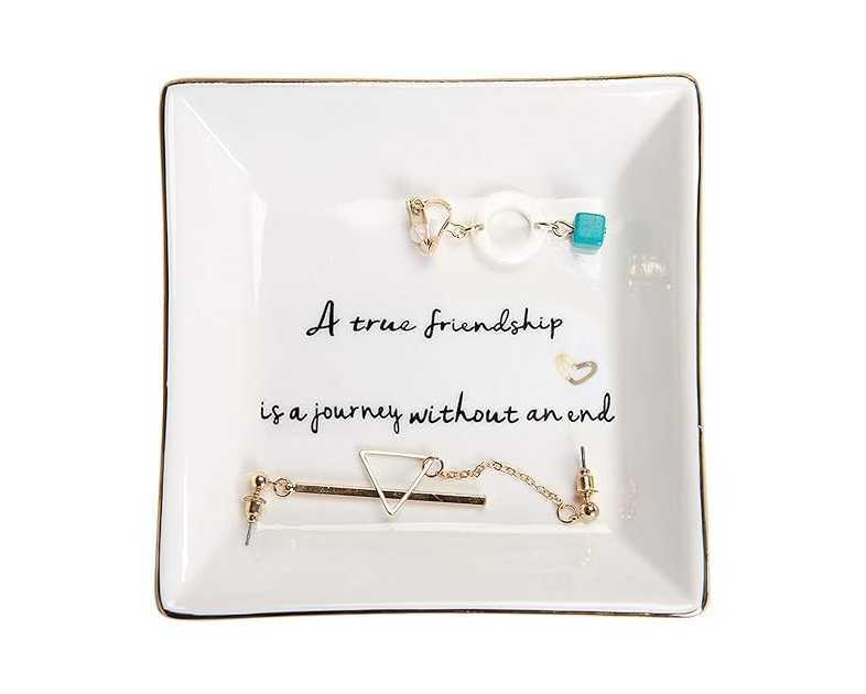 HOME SMILE Ceramic Ring Dish Jewelry Tray for Mom Sister Friends