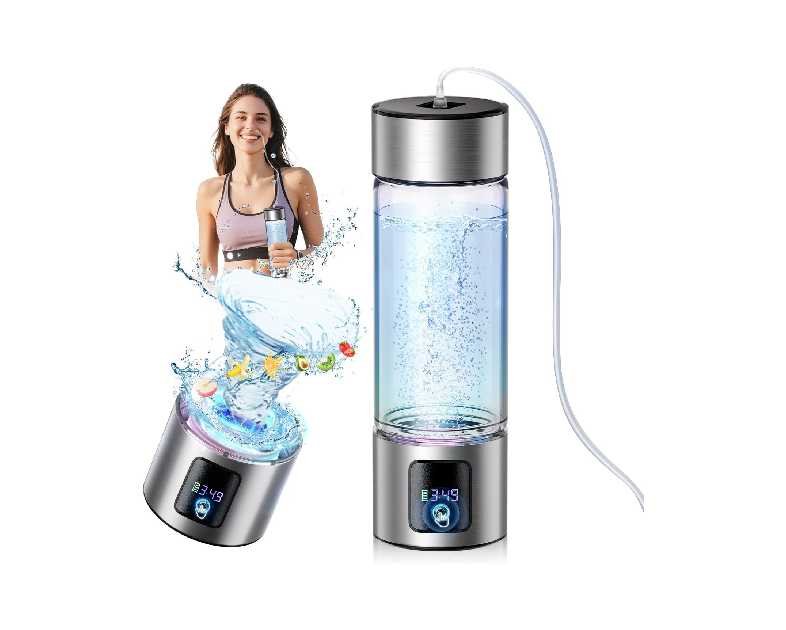 Upgrade 3-in-1 Hydrogen Water Bottle Generator with Display - Industry TOP - 24-Hour Hydrogen Lock | 0 Chlorine & 0 Ozone | 100% Leak-Proof Seal, Hydrogen Water Bottle Generator with Hydrogen Straw