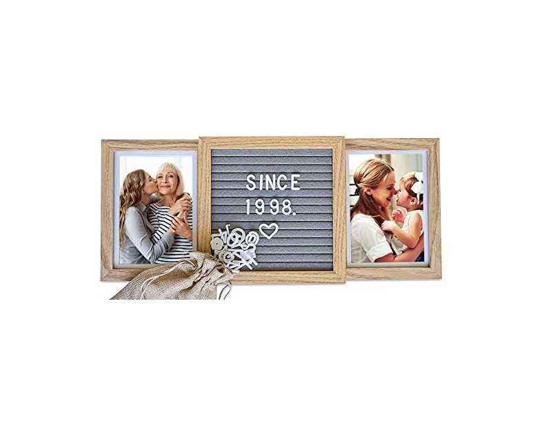 Personalized Picture Frame with Custom Letter Board – Two Photo Display for Mom, Grandma, Best Friend Frame, Sisters, or Couples – Custom Photo Frame and Personalized Wedding or Friendship Gift