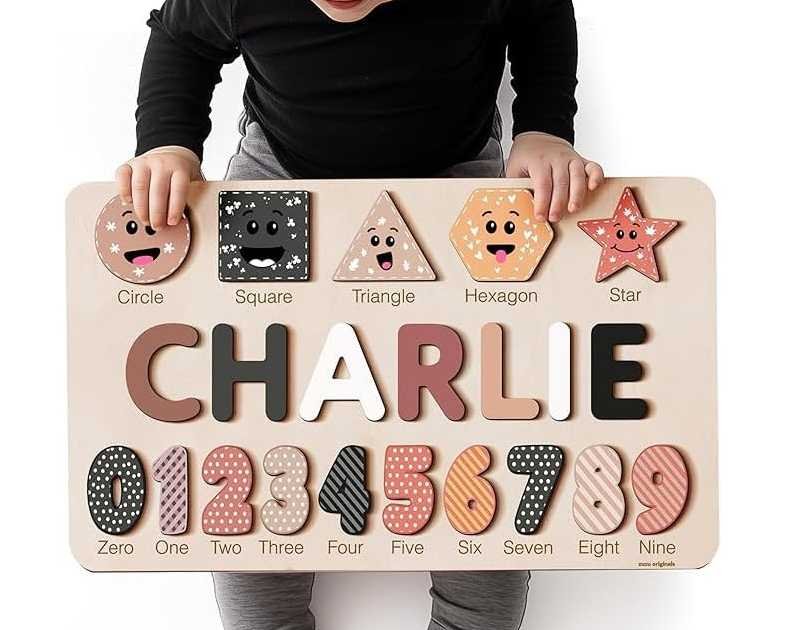 Puzzles for Toddlers Boy and Girl, Personalized Name Puzzle, 12 Month Toy, Gifts for 0 1 2 3 Years Old, Baby Gifts, Baby Shower, Christmas, NewBaby Gift, 0 3 6 9 12 18 24 36 Months