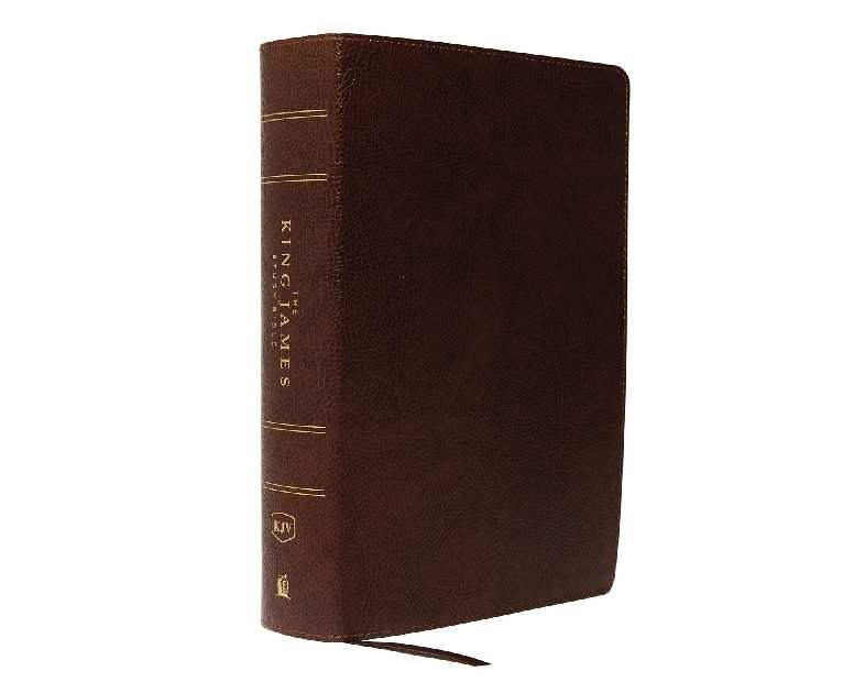 KJV, The King James Study Bible, Bonded Leather, Brown, Thumb Indexed, Red Letter, Full-Color Edition: Holy Bible, King James Version