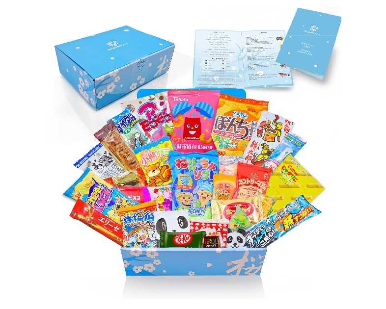 Japanese Snacks & Candy Dagashi with English Pamphlet 30 Pieces Custom Gift Set (Box)