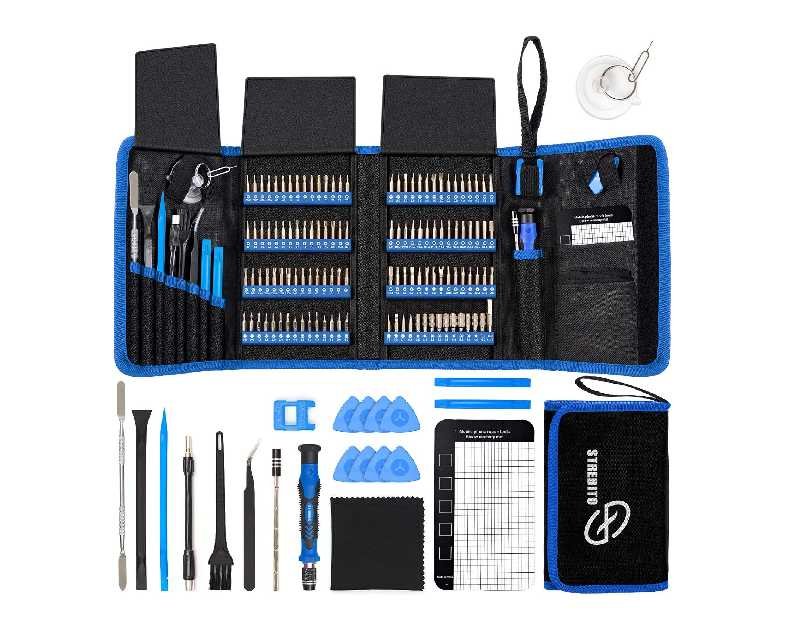 STREBITO Electronics Precision Screwdriver Sets 142-Piece with 120 Bits Magnetic Repair Tool Kit for iPhone, MacBook, Computer, Laptop, PC, Tablet, PS4, Xbox, Nintendo, Game Console