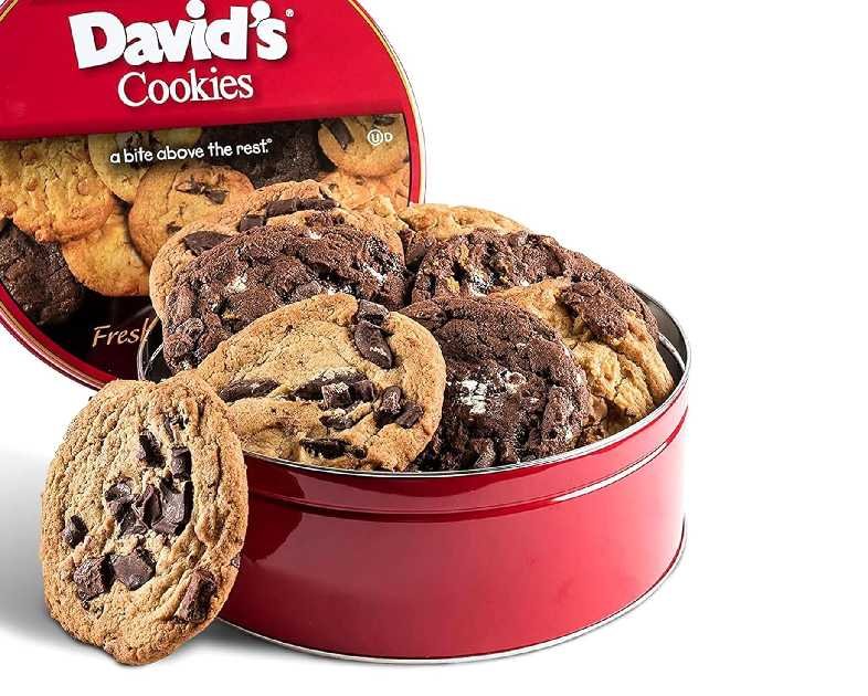 David's Cookies Assorted Fresh Baked Decadent Cookie Gift Tin