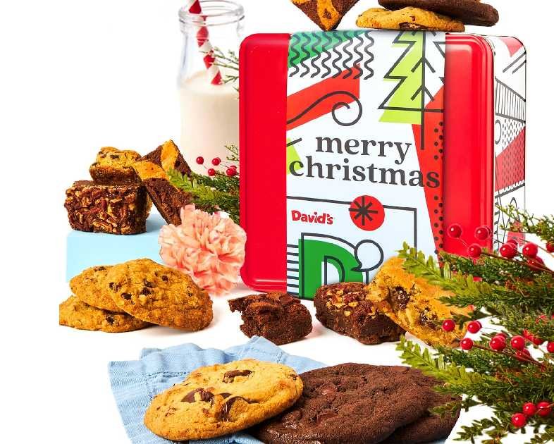 David's Cookies Merry Christmas Cookies and Brownies Gift Basket
