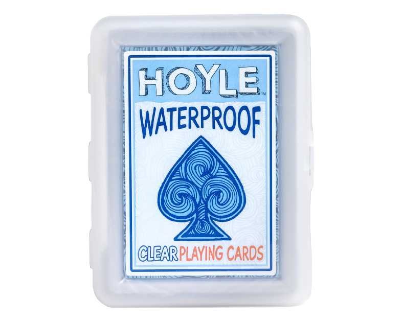Hoyle Waterproof Playing Cards, Clear Plastic Deck of Cards for Outdoor Card Games, Camping, Beach, Pool & Travel Games (1 Deck)