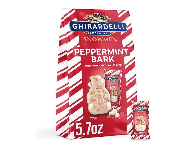 GHIRARDELLI Peppermint Bark Snowmen