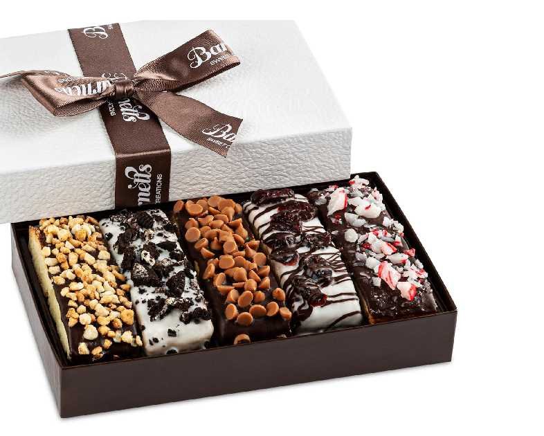 5 Valentines Chocolate Biscotti Gift Box, Gourmet Cookie Gift Basket for Food Delivery
