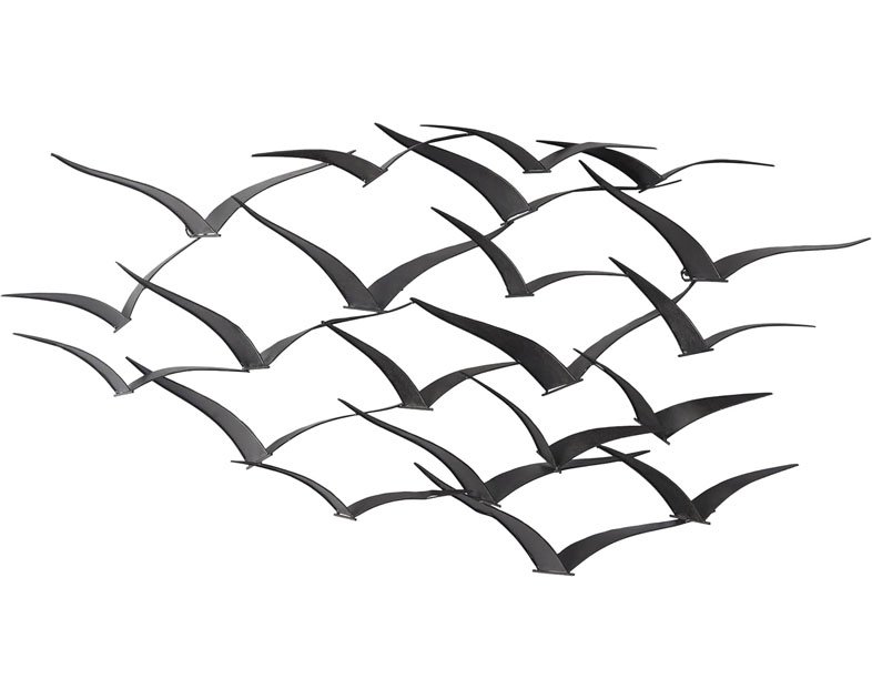 Deco 79 Metal Bird Home Wall Decor Sleek Flying Flock Of Wall Sculpture