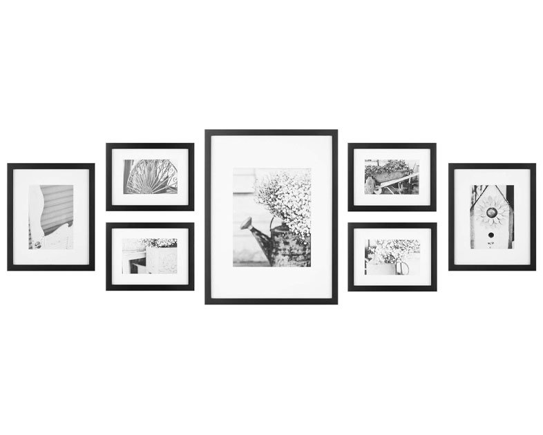 Gallery Perfect - 7-Piece Black Wall Frame Set