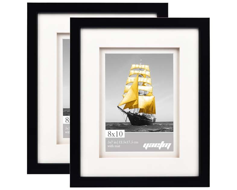 Yaetm 8x10 Double Floating Mat Picture Frame Set of 2