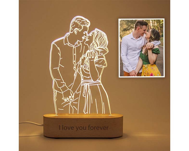 Custom 3D Photo Lamp Personalized Portrait