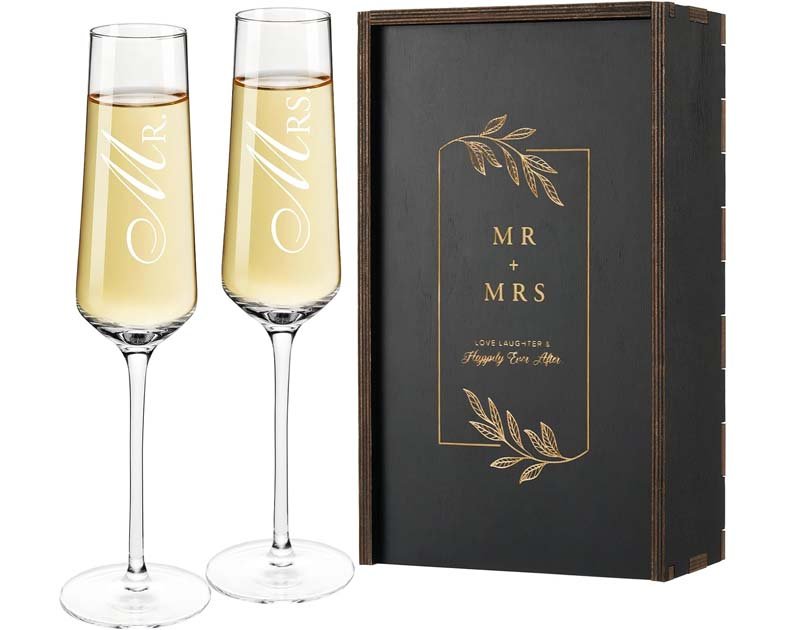 Mr. & Mrs. Champagne Flute Set