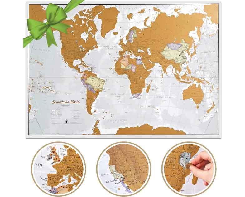 Scratch The World ® Travel Map - Frameable Scratch Off World Map Poster