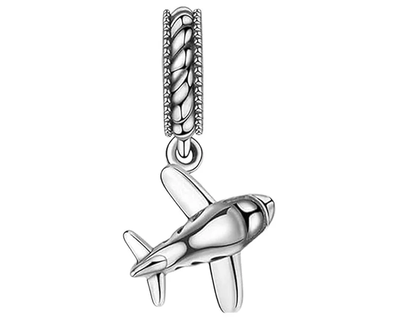 925 Sterling Silver Airplane Plane Travel Birthday Charm