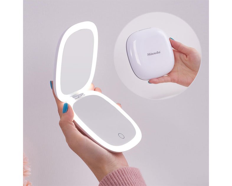 Mocado Compact LED Magnifying Travel Makeup-Mirror