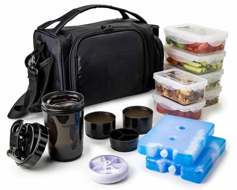 ThinkFit Insulated Meal Prep Lunch Box with 6 BPA-Free