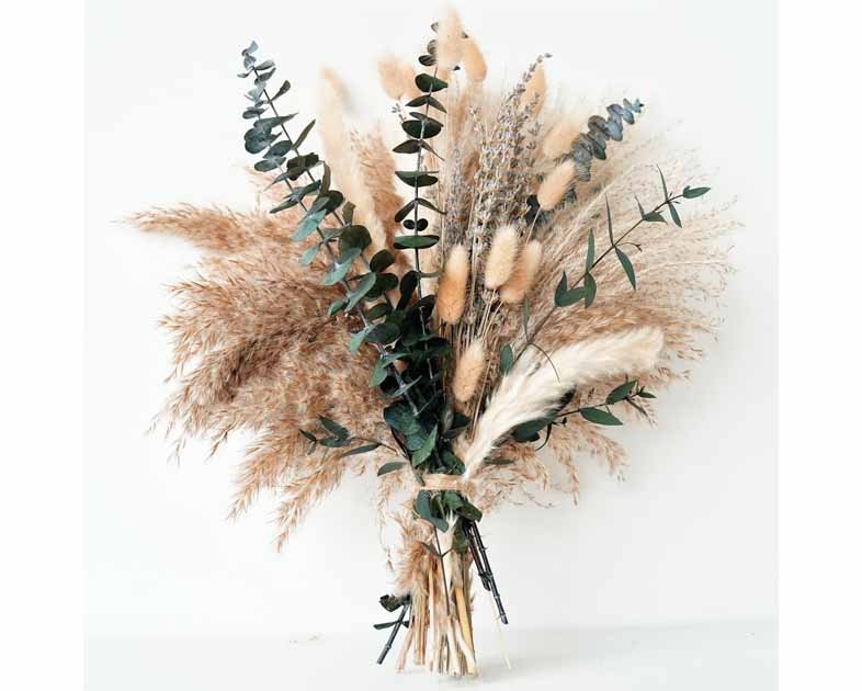 Green Pampas Grass Boho Bouquet