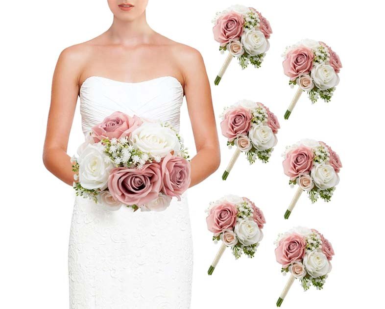 Wedding Bridesmaid Bouquets Set of 6
