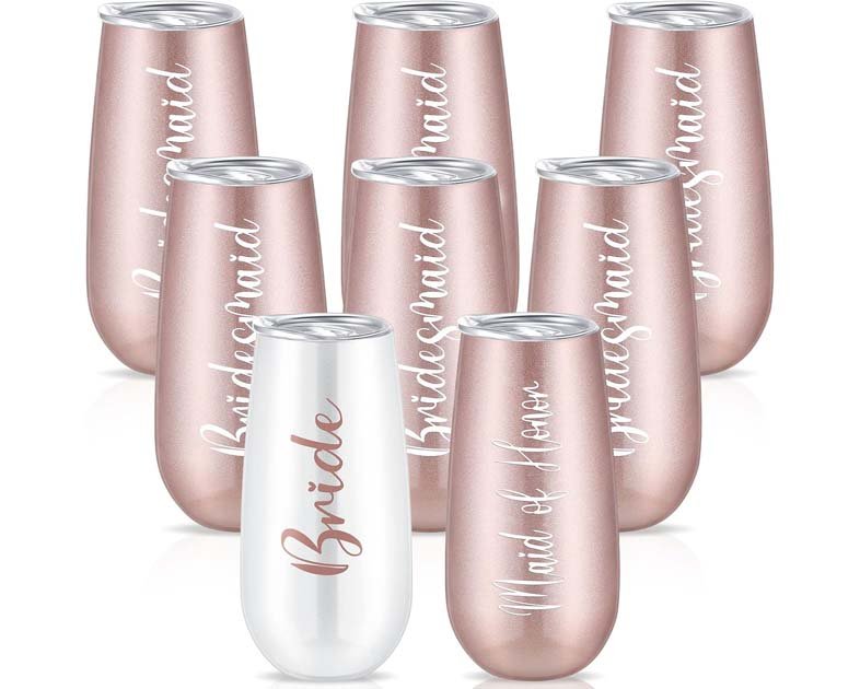 Bridesmaid Wine Tumblers Set of 8